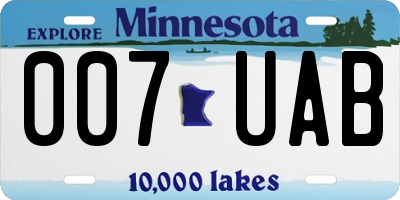 MN license plate 007UAB