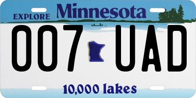 MN license plate 007UAD