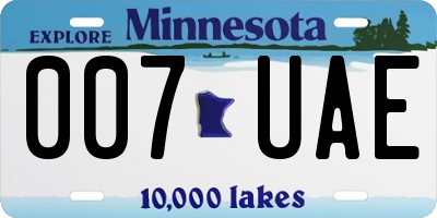 MN license plate 007UAE