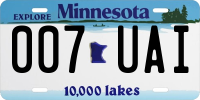 MN license plate 007UAI