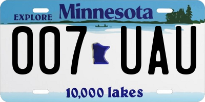 MN license plate 007UAU