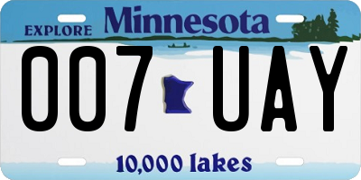 MN license plate 007UAY