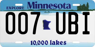 MN license plate 007UBI