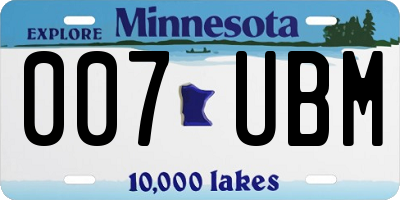MN license plate 007UBM