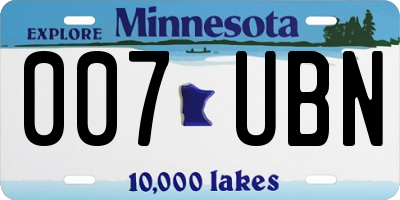 MN license plate 007UBN