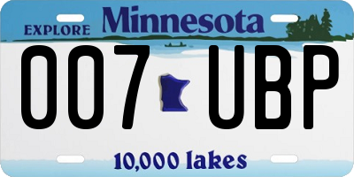 MN license plate 007UBP
