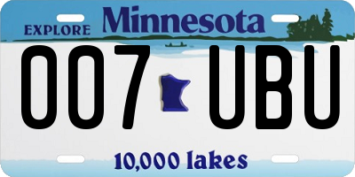 MN license plate 007UBU