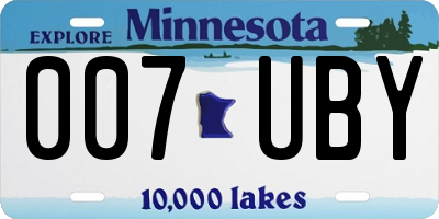 MN license plate 007UBY
