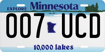 MN license plate 007UCD