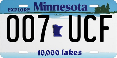 MN license plate 007UCF
