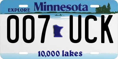MN license plate 007UCK