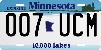 MN license plate 007UCM