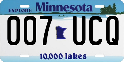 MN license plate 007UCQ