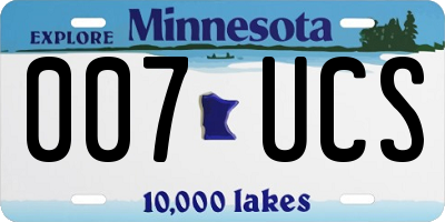 MN license plate 007UCS