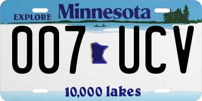 MN license plate 007UCV