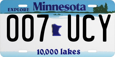 MN license plate 007UCY