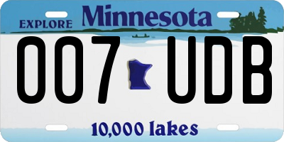 MN license plate 007UDB