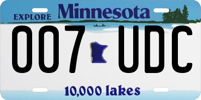 MN license plate 007UDC