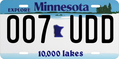 MN license plate 007UDD