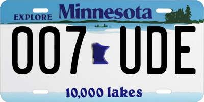 MN license plate 007UDE