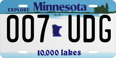 MN license plate 007UDG