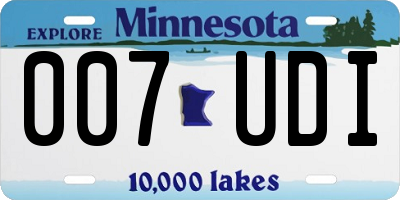 MN license plate 007UDI