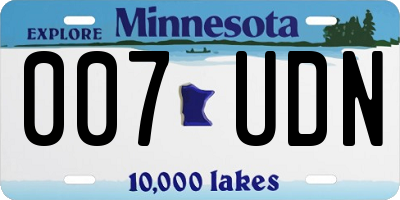 MN license plate 007UDN