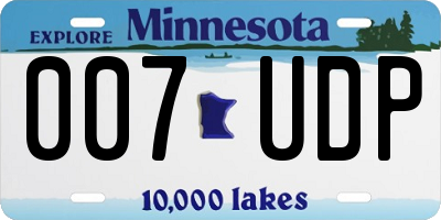 MN license plate 007UDP