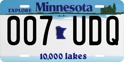 MN license plate 007UDQ