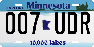 MN license plate 007UDR