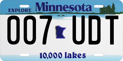 MN license plate 007UDT