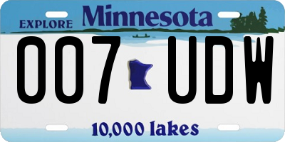 MN license plate 007UDW