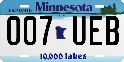 MN license plate 007UEB