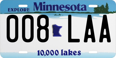 MN license plate 008LAA