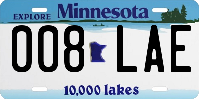 MN license plate 008LAE