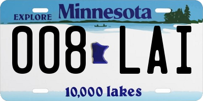 MN license plate 008LAI