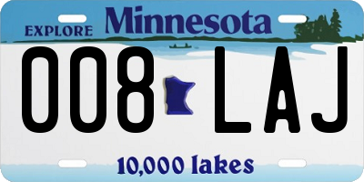 MN license plate 008LAJ