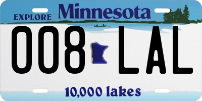 MN license plate 008LAL