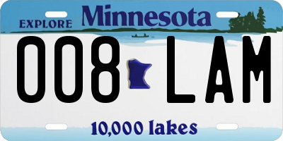 MN license plate 008LAM