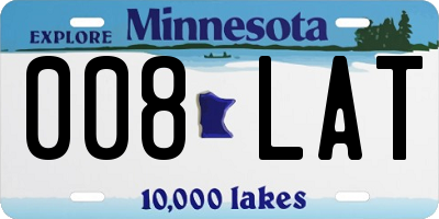 MN license plate 008LAT