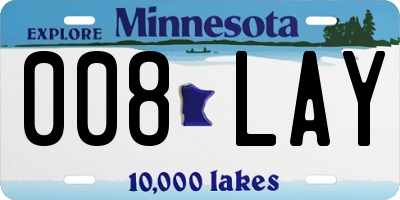 MN license plate 008LAY