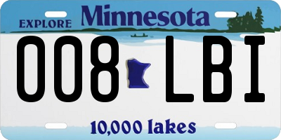 MN license plate 008LBI