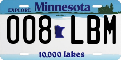MN license plate 008LBM