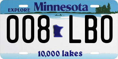 MN license plate 008LBO