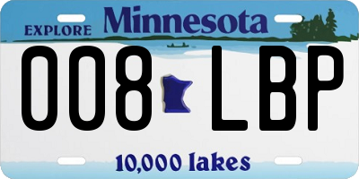 MN license plate 008LBP