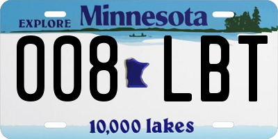 MN license plate 008LBT