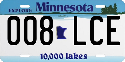 MN license plate 008LCE