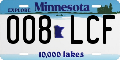 MN license plate 008LCF