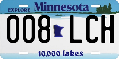 MN license plate 008LCH