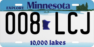 MN license plate 008LCJ